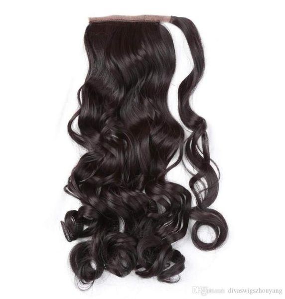 

wrap around ponytail human hair brazilian magic paste pony tail extensions body wave remy hairpieces for women diva2 120g natural 3248639, Black