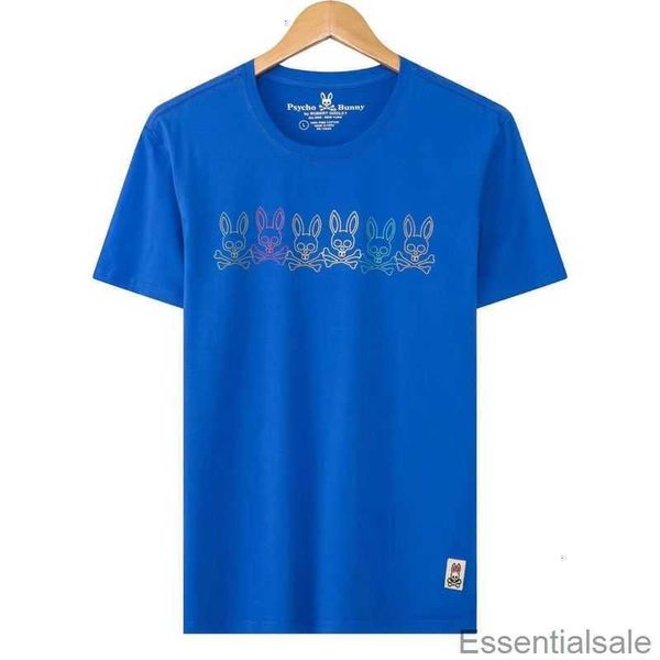 

psycho bunny 2023 summer new cartoon skull rabbit pure cotton printed short sleeve t-shirt with men's and women's fashion embroide, White;black