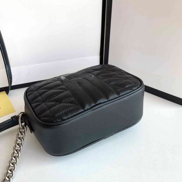 

shoulder camera bags women handbag female black leather fashion texture contracted chain package 2023, Black;red