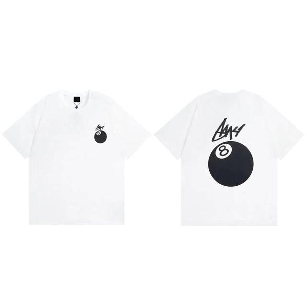 

mens designers t shirt fashion printed cotton billiards black eight graphics round neck oversized casual short sleeve tees fashion brand, White;black