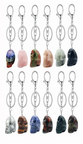 

natural colorful crystal stone skull pendant rope adjustable necklace for women girl jewelry halloween4854656, Silver