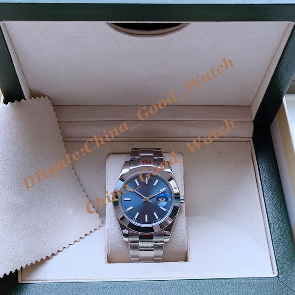 

u1f mens watches 41mm m126300-0001 date men's watch blue dial automatic movement stainless steel bracelet wristwatches, Slivery;brown