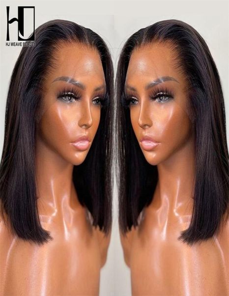 

short bob straight 13x1 t part human hair for black women pre plucked transparent frontal brazilian lace 2207084566644, Black;brown