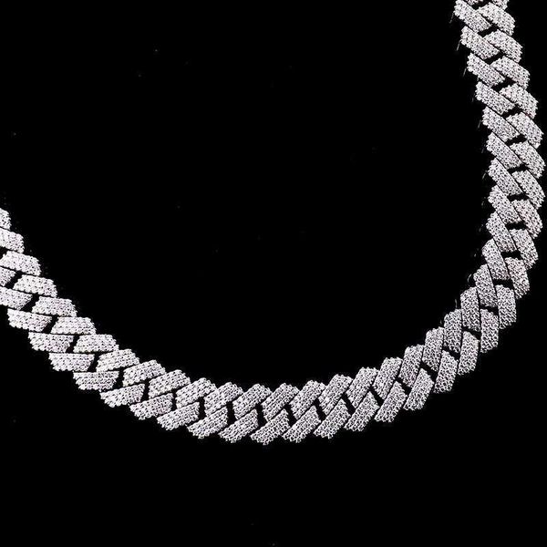 

2023 selling moissanite jewelry 925 sterling silver white gold plated def vvs moissanite 8mm hip hop cuban chain necklace