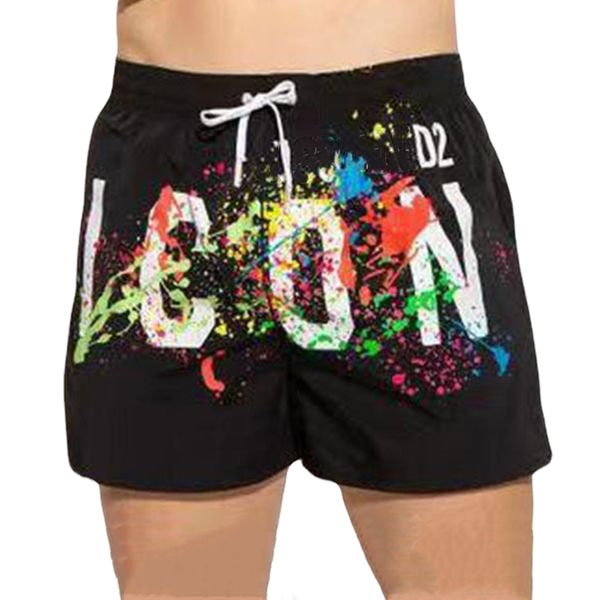 

icon dsq d2 fashion brands shorts classic fashion luxury designer mens graffiti print beach pants trend summer breathable quick dry thin cas, White;black