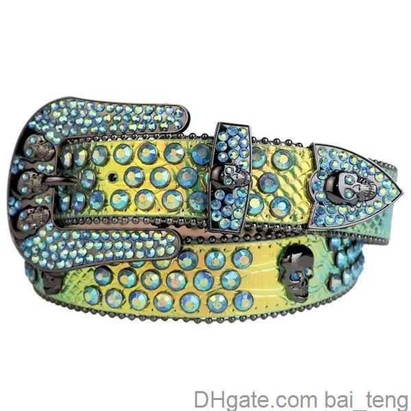 

rhinestone belt designer belts bb belts for men women classic bb waistband skull buckle womens cintura ceintures 2202171 3x, Black;brown