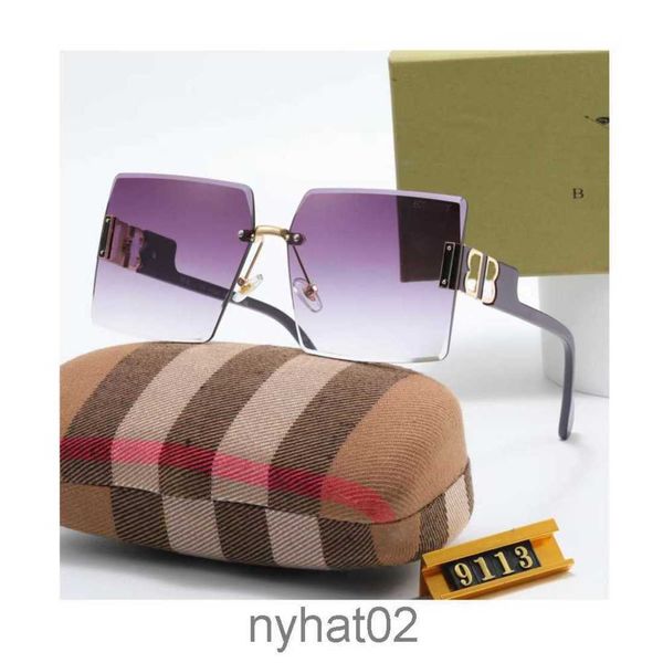 

designer burbrery sunglass cycle luxurys fashion sports polarize sunglasses for womens mens new summer driving beach rimless borderless bb s, White;black