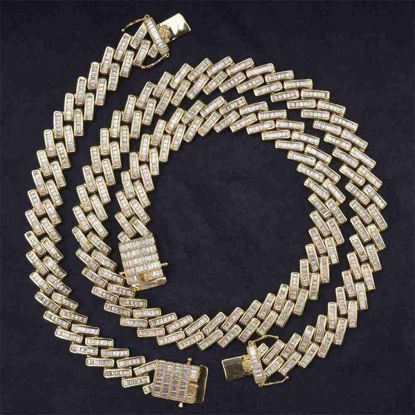 

selling ice out hip hop jewelry gold plated cuban chain moissanite bracelet silver cuban link chains