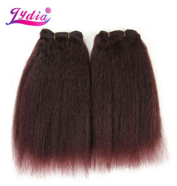 

lydia for black women synthetic hair extension kinky straight weaving pure color 10 inch hair wave 3pieceslot hair bundles h220427195296