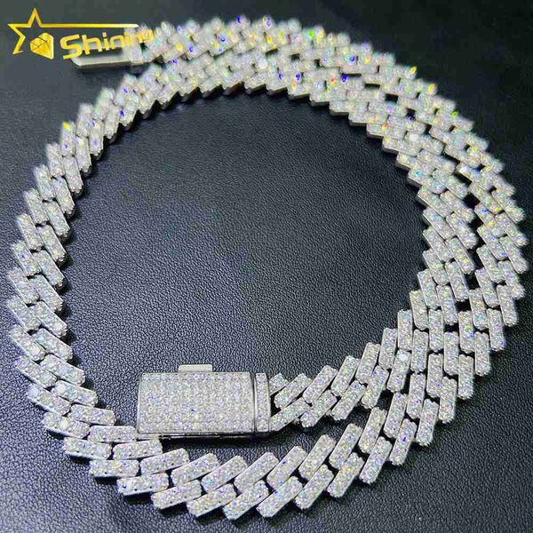 

10mm miami cuban link 925 sterling silver iced out diamond vvs moissanite cuban link