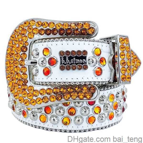 

designer bb simon belts for men women shiny diamond belt black on black blue white multicolour with bling rhinestones as gift bai02 1x, Black;brown