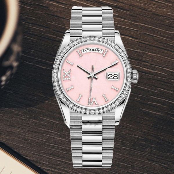 

diamond watch sports outdoor watches de luxe watch 41mm automatic rose gold stainless steel 904l double calendar wristwatches waterproof lum, Slivery;brown