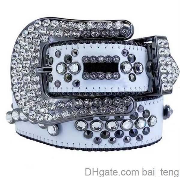 

luxury designer bb belt simon belts for men women shiny diamond belt black on black blue white multicolour with bling rhinestones as gift 20, Black;brown
