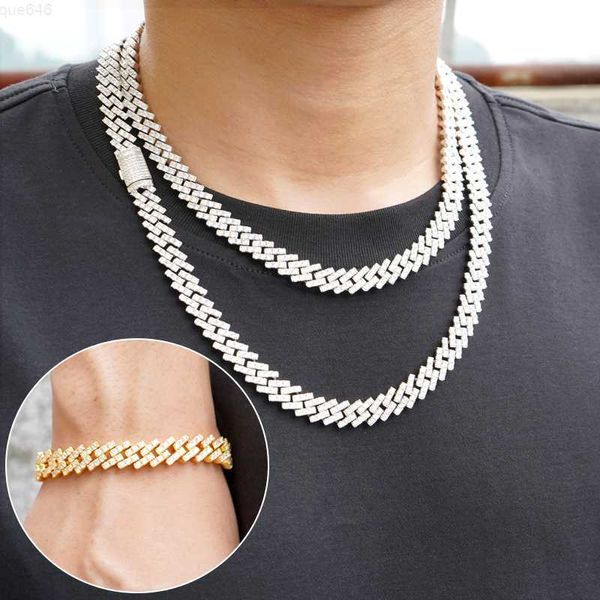 

8mm 10mm hip hop jewelry 925 sterling silver iced out jewelry moissanite cuban bracelet vvs moissanite link cuban chain