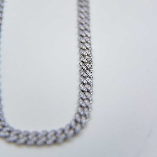 

luxury hip hop chain sterling silver 8mm one row diamond ice miami moissanite chain cuban