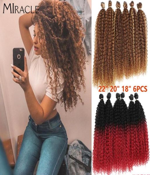 

afro kinky curly hair weave bundles with closure synthetic extensions extension miracle 2202164053526, Black;brown