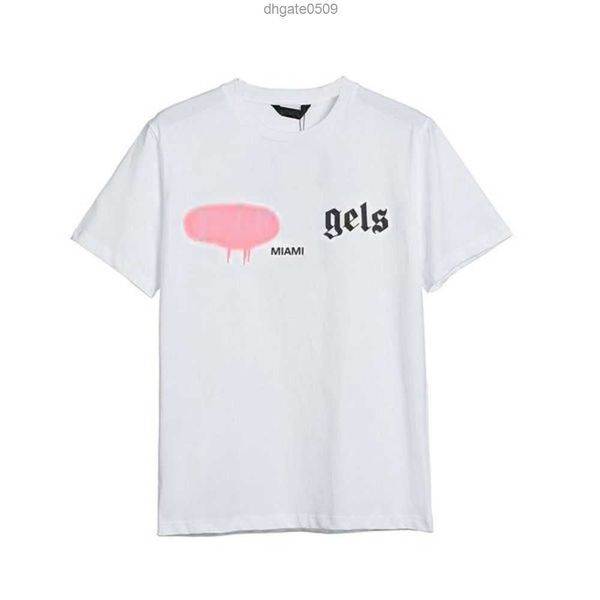 

designer pa t shirt luxury brand clothing palm spray heart letter angles cotton short sleeve spring summer tide mens womens tees shirts 128p, White;black