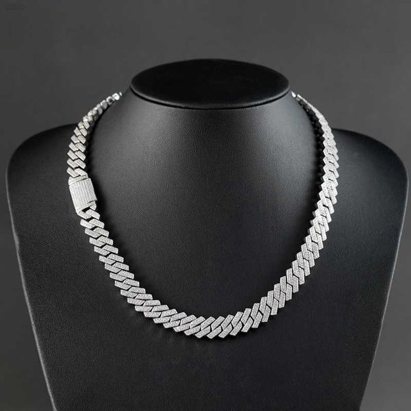 

fashion jewelry necklaces 10mm 925 silver vvs moissanite cuban chain moissanite diamond chain necklace set men