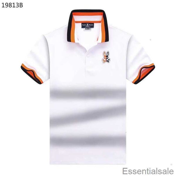 

psycho bunny polo men t shirt 23 new fashion brand skull rabbit embroidered rib collar casual business s4mi, White;black