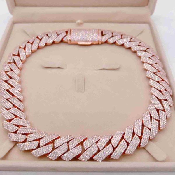 

unique design hip hop 925 sterling silver necklace vvs moissanite cuban link chain