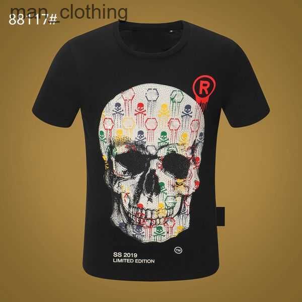 

designer tee plein luxury plein bear t-shirt brand designer tshirt spray short-sleeved summer mens womens tees t shirt rhinestone skull men, White;black