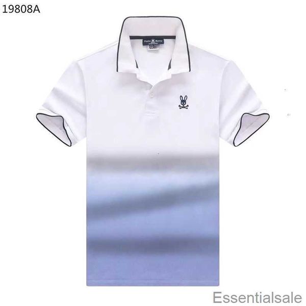 

psycho bunny 23 summer new progressive tie-dyed skull rabbit fashion embroidered lapel polo casual versatile 2mgr, White;black