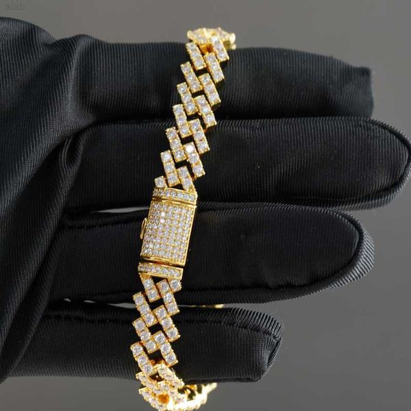 

fully iced out 925 sterling silver vvs moissanite 8mm10mm cuban bracelet necklace link chain for men women