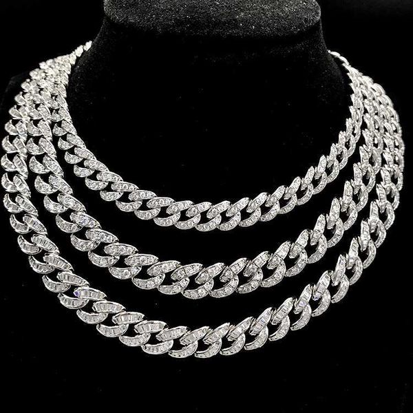 

hip hop 925 silver jewelry iced cuban chain choker necklace custom cuban link chain necklace