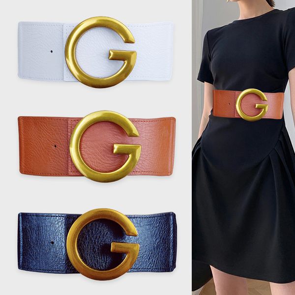 

belts wide corset belt woman dress stretch cummerbund female waist plus size g for women luxury brand big waistband 230512, Black;brown