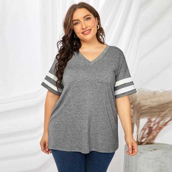 

summer v neck short sleeved t shirt casual pullover womens clothing, White