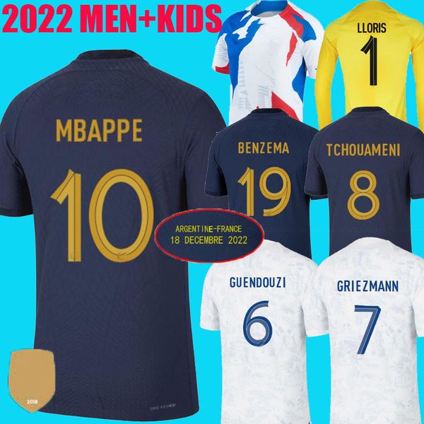 

maillots de football french soccer jersey 2023 benzema mbappe griezmann 22 23 francia men kids kimpembe fekir maillot women football shirt h, Black;yellow