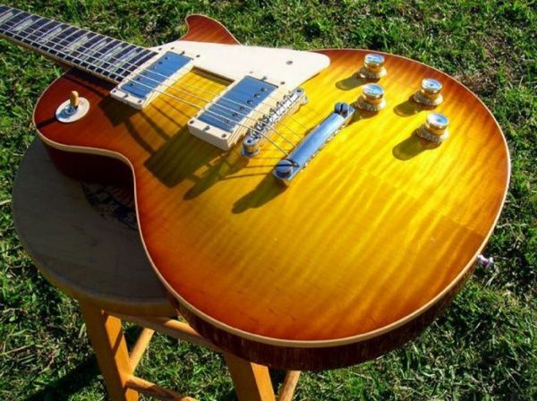 

mahogany lp guitar custom shop 1960 standard reissue vos flame iced tea burst electric guita369r