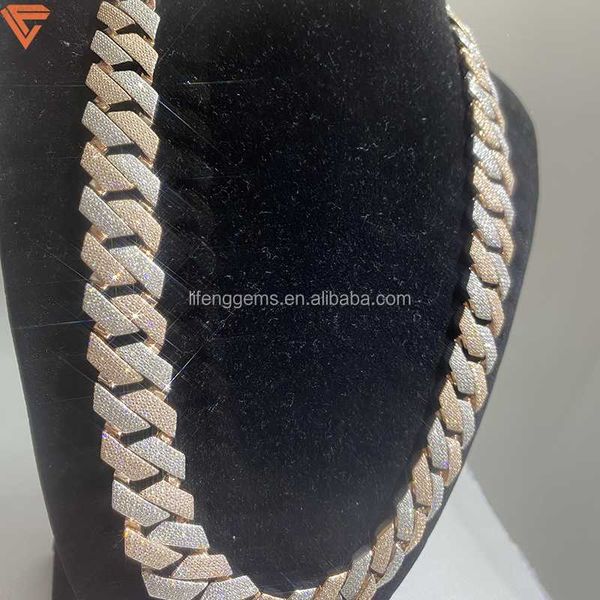 

lifeng jewelry accept customize iced out diamond moissanite cuban chain s925 silver jewelry hip hop men fashion cuban chain