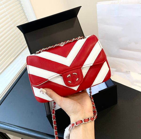 

new stylish striped designer bag, chain bag, shoulder bag, cross-body bag