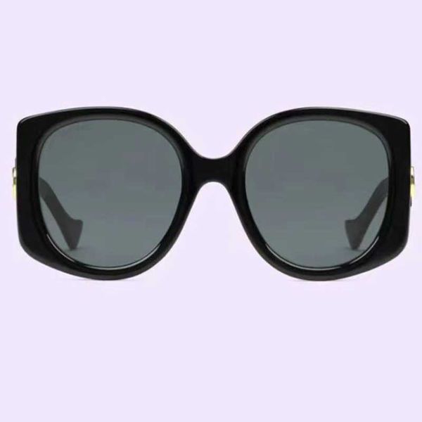 

fashion womens oversized round sunglasses vintage black acetate frame lady leisure travel sunglasses 1257 with original box, White;black