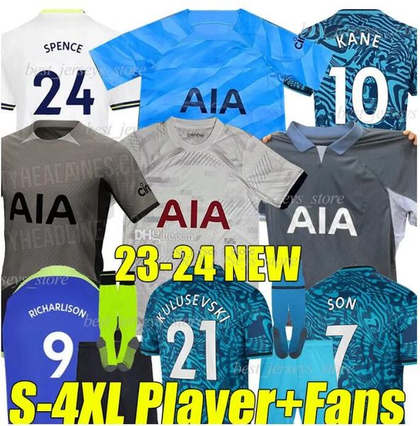 

4xl 22/23/24 kane son richarlison soccer jerseys kulusevski perisic hojbjerg colorful 2023 2024 home romero lucas bryan football shirt men k, Black;yellow