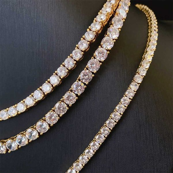

925 sterling silver rhodium plated 8mm round cut hip-hop iced out vvs moissanite tennis chain