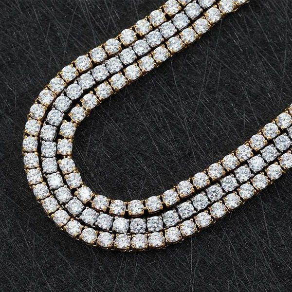 

custom 3mm 4mm 5mm 6mm 6.5mm width wholesale good quality zircon 925 silver tennis chain cz necklace