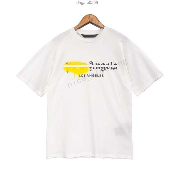 

designer pa t-shirt luxury tees print palms t shirts mens womens angle short sleeve casual streetwear clothing clothes 25cl3n, White;black