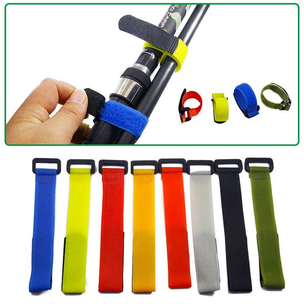 

customized multi-color fishing rod belt durable fish accessories tackle tie adjustable fishing rod fastening strap