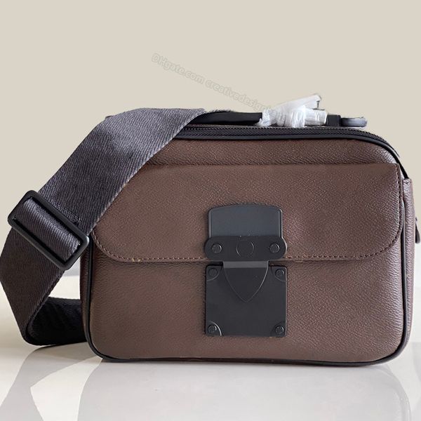 

fashion men mirror messenger bag sport outdoor s lock travel handbag canvas leather detachable adjustable shoulder strap metal hard case 458