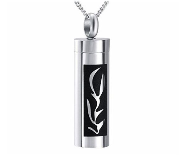 

fashion jewelry urn cremation cylinder pendant necklace memorial keepsake ashes holder stainless steel urn pendant necklace4201781, Silver