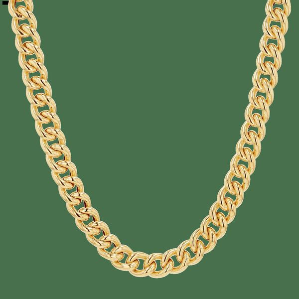 

pawnable chunky yellow solid real gold cuban link chain necklace 18k 24k, Silver