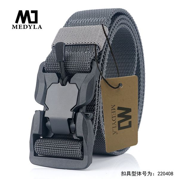 

belts medyla tactical quick release buckle elastic casual nylon tool training men's mn057 230512, Black;brown