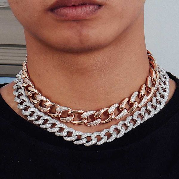 

cuban choker necklace collares punk vintage chunky thick link aluminum chain for men hiphop cuban, Golden