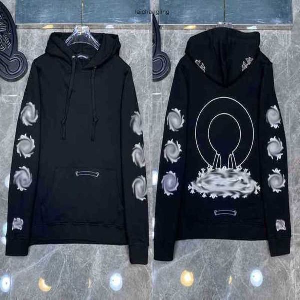 

designer hearts hoodie chromes mens hoody clothing womens heart hoodies hooded ch cross flower arm front printed horseshoe pocket hlry, Black