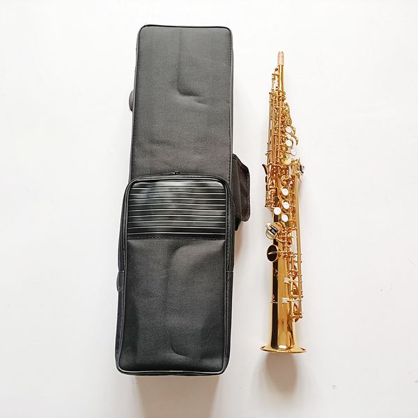 

japanese made 475 brass straight soprano bb b saxophone flat saxophone wooden wind housing natural keys engraved standard2563