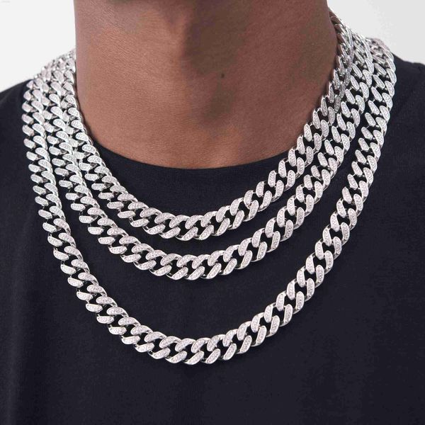 

icegang men's full diamond cuban chain zircon necklace hiphop same ins street european and american trend, Silver