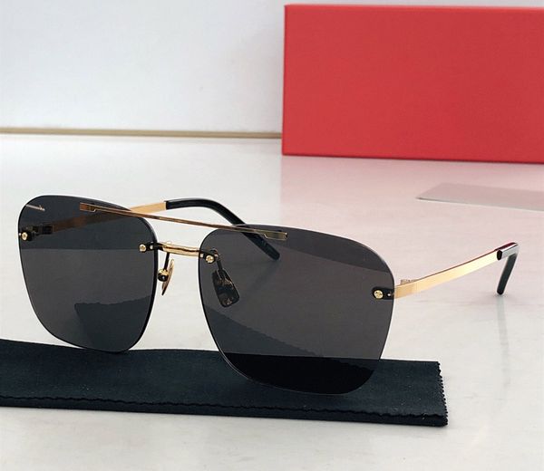 

fashion designer 309 mens sunglasses classic vintage metal frameless square shape glasses outdoor simple versatile style uv protection come, White;black