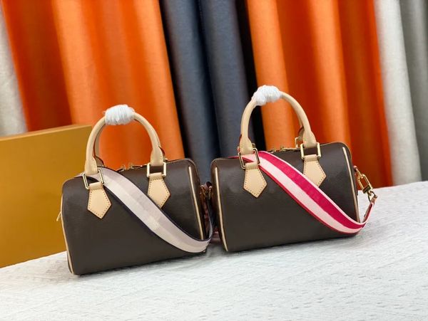 

women fashion genuine leather shoulder bags multi accessories print boston bag classic pillow bag with clutch handbag purse